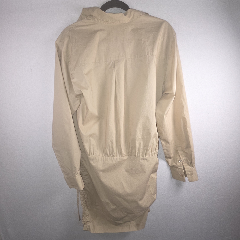 L'Academie Keem Mini Shirt Dress in Tan Drawstring Sz S - Picture 5 of 11